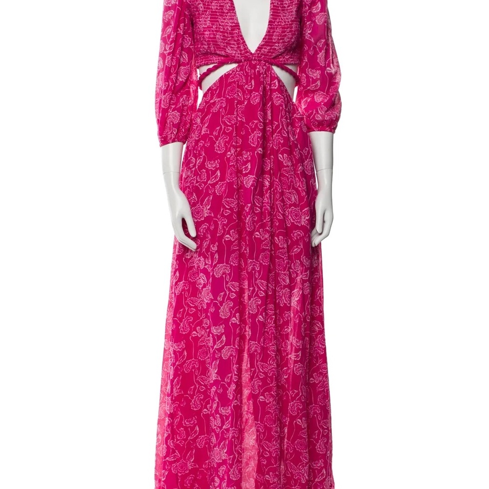 COPY Miguelina Fuchsia Printed Cutout Maxi Dress